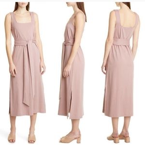 Vince Belted Pink Tank Midi Dress Size XL
